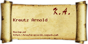 Kreutz Arnold névjegykártya